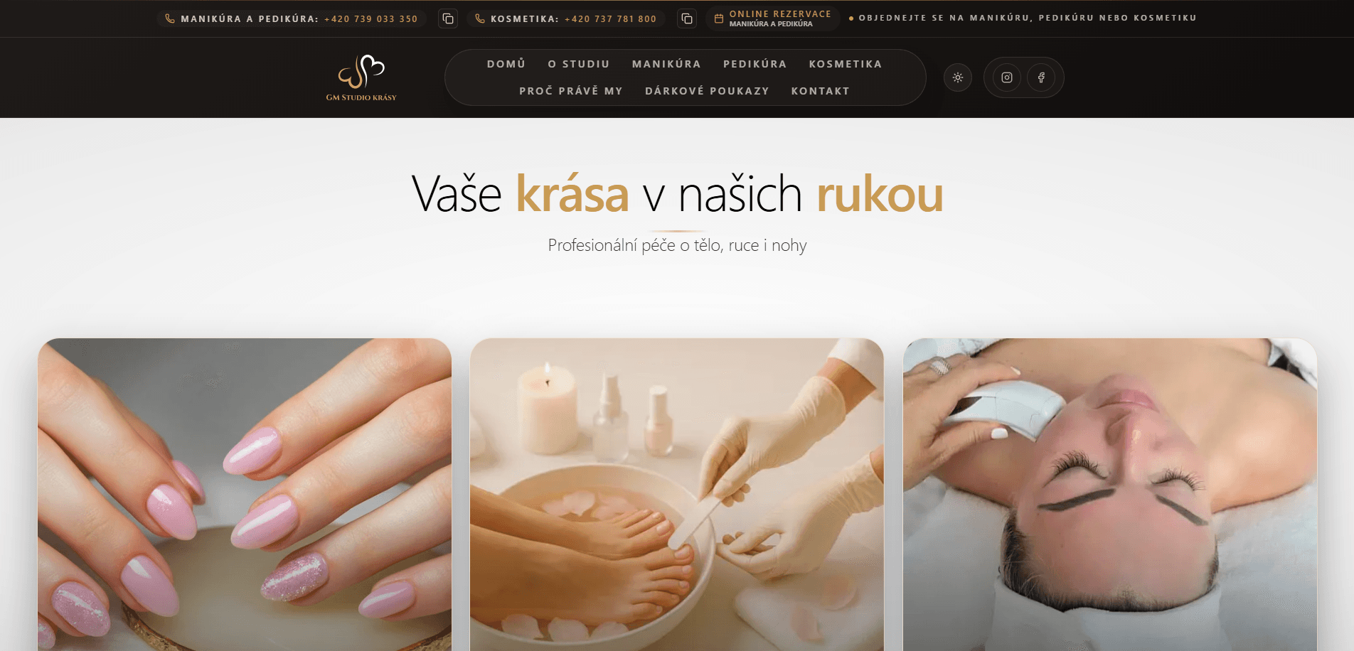 Ukázka projektu: Web pro nehtové a beauty studio