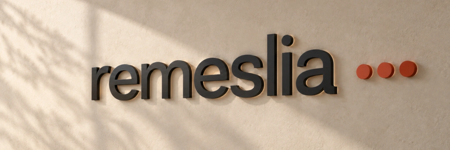 Logo Remeslia na světlé stěně